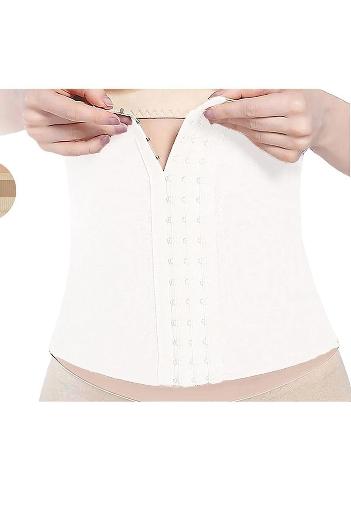 Kadın Beyaz Agraflı Bel Korsesi