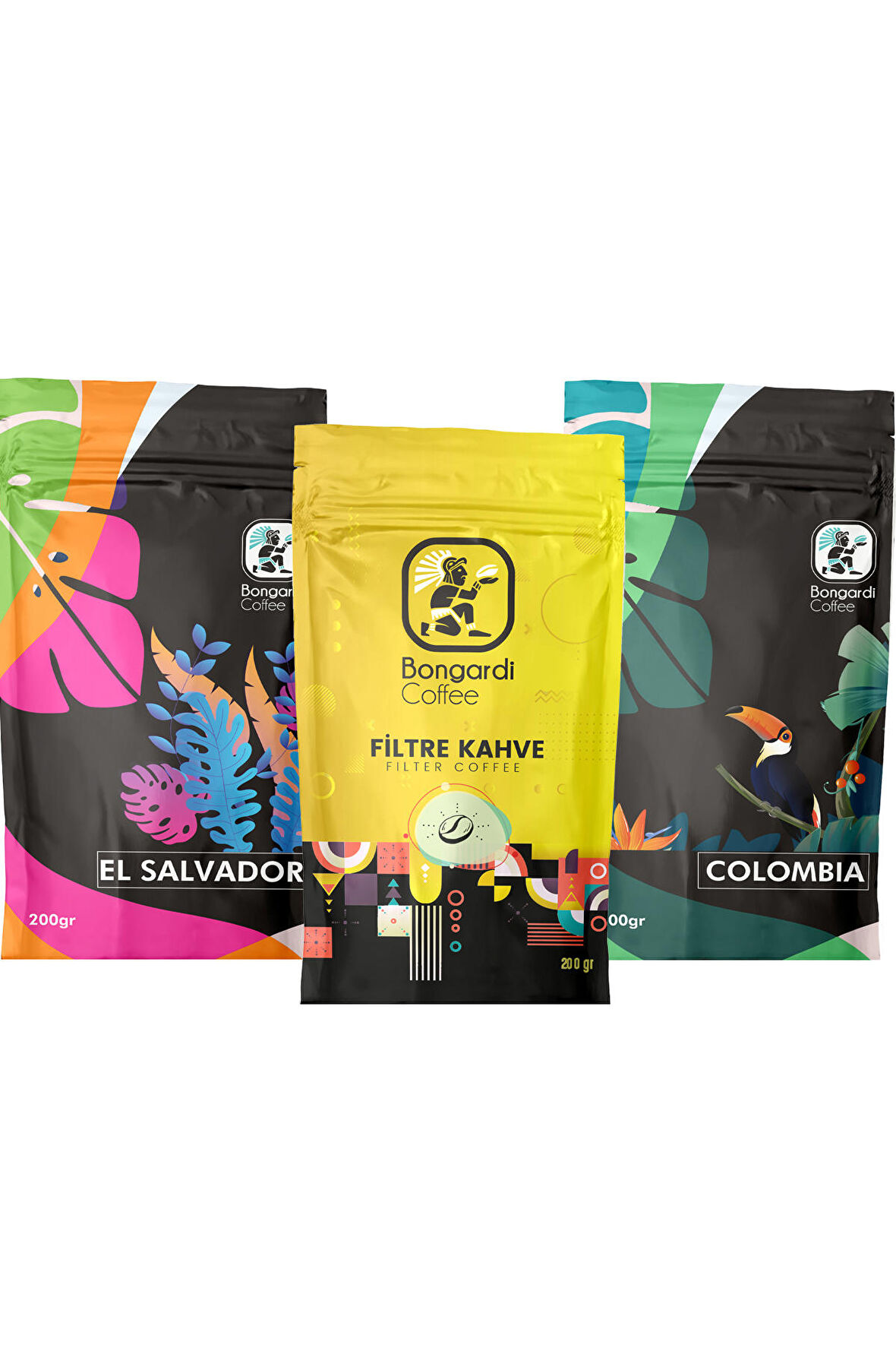 El Salvador Colombia Intense Blend Öğütülmüş Filtre Kahve Seti 3 x 200 g