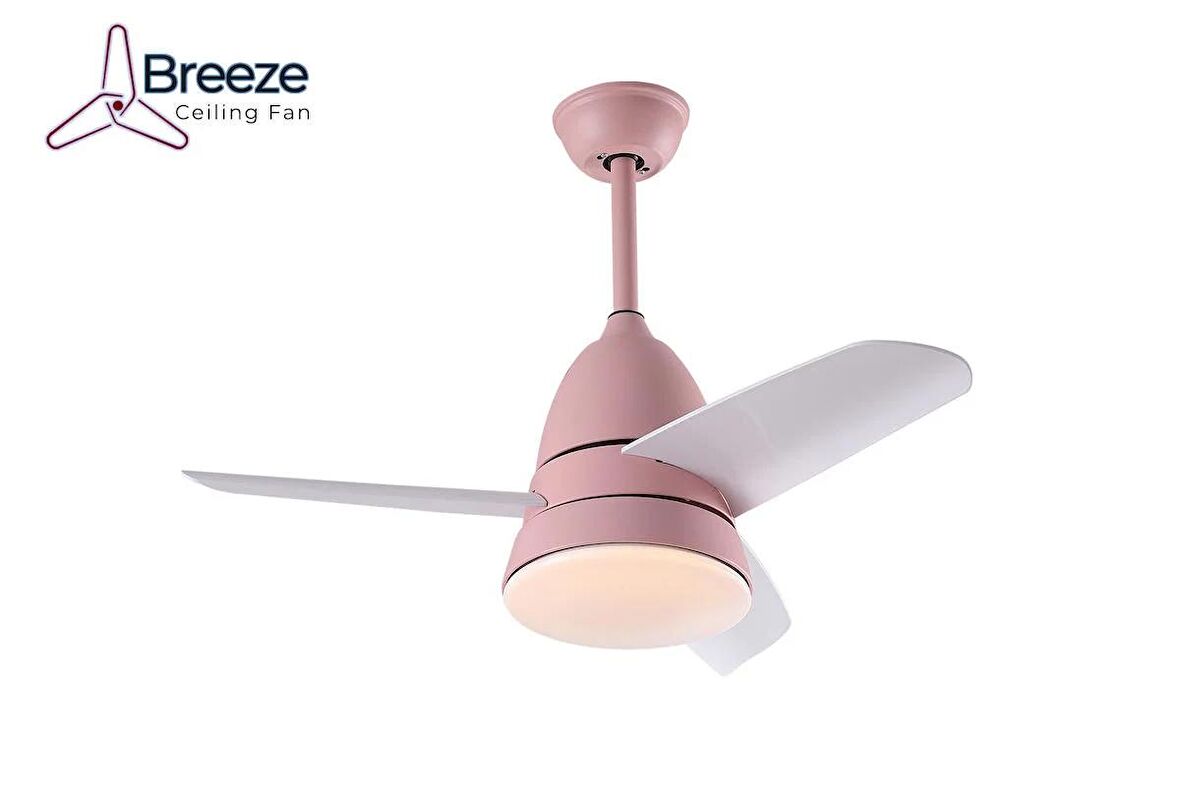 Breeze - Kekova Pembe - 92 Cm. Kanat Çaplı Aydınlatmalı Tavan Vantilatörü