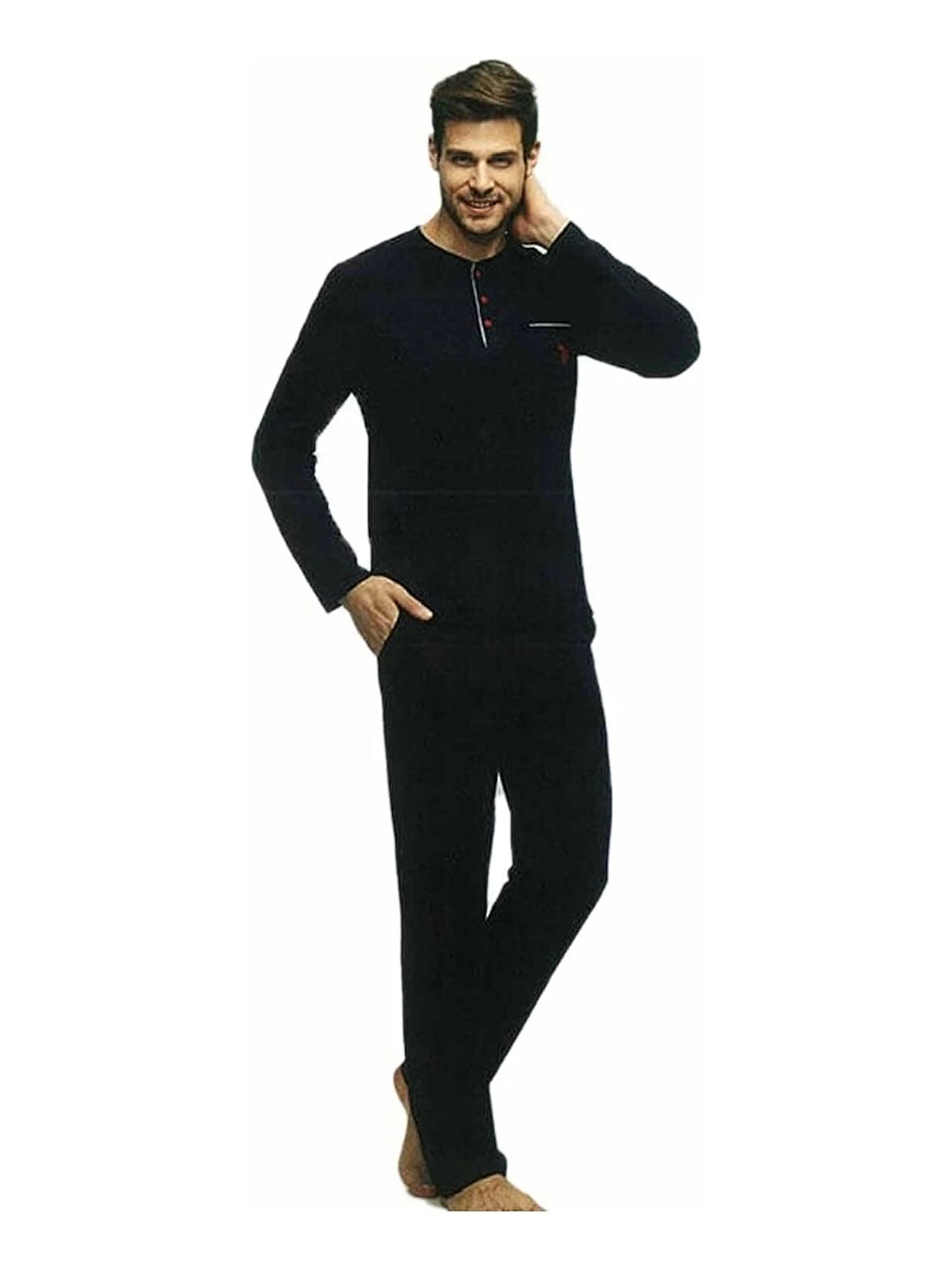  17384 Erkek Uzun Kol Pijama Takımı