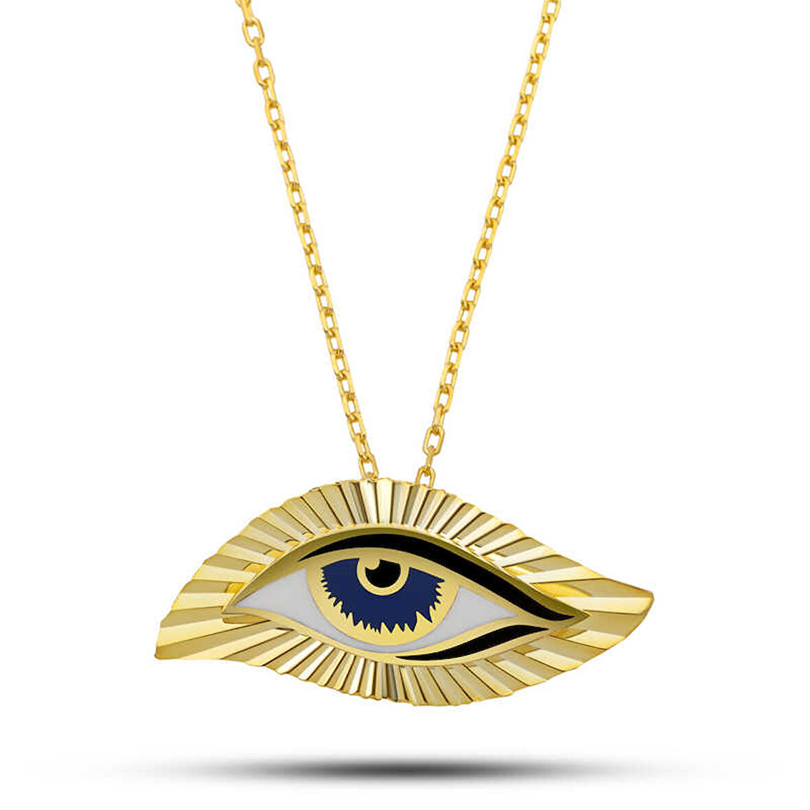 BlackCraft Gümüş Gold Gecenin Gözü Kadın Kolye (BC-9CDFD7)