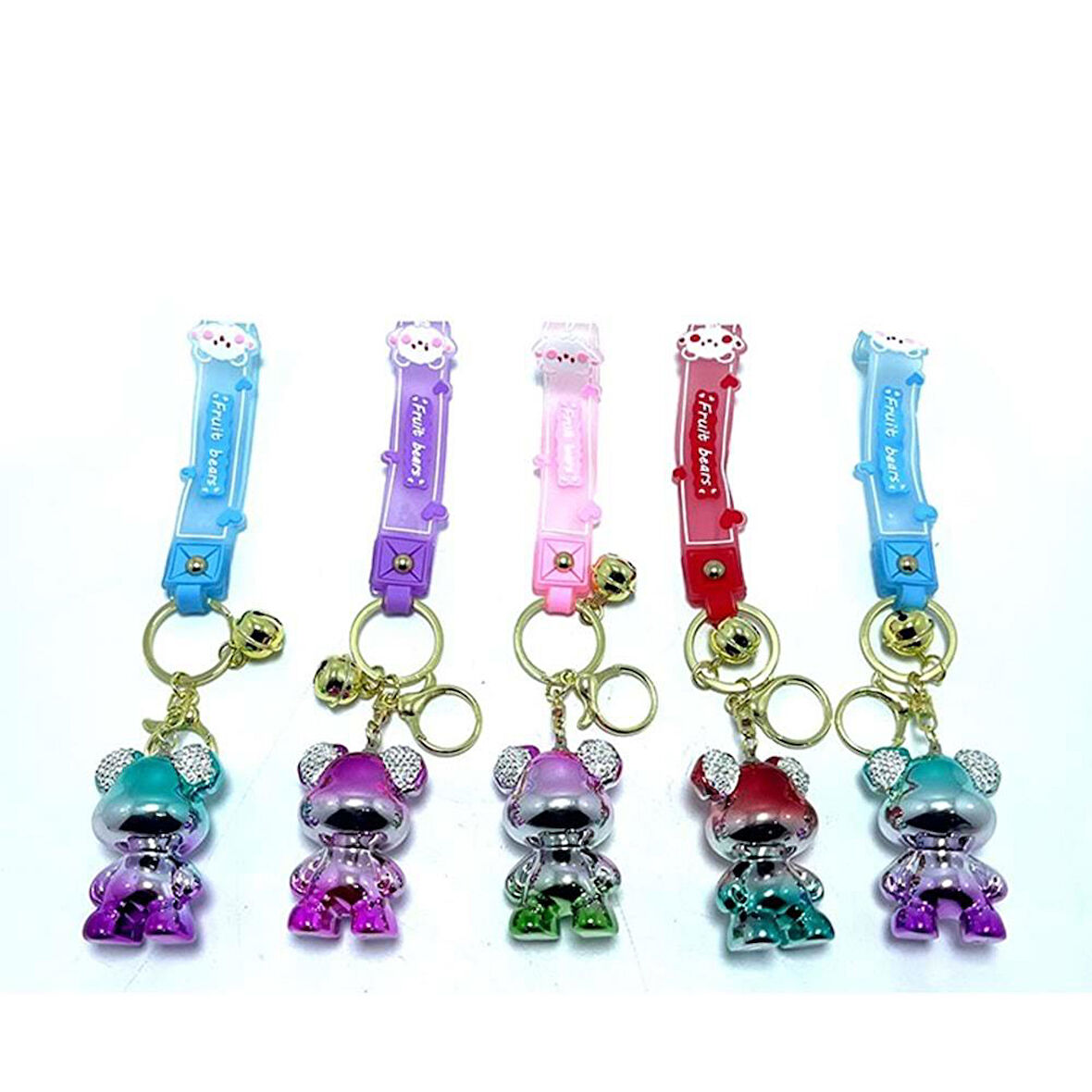 BlackCraft Taşlı Ayıcık Silikon Anahtarlık (BC-8015FA)