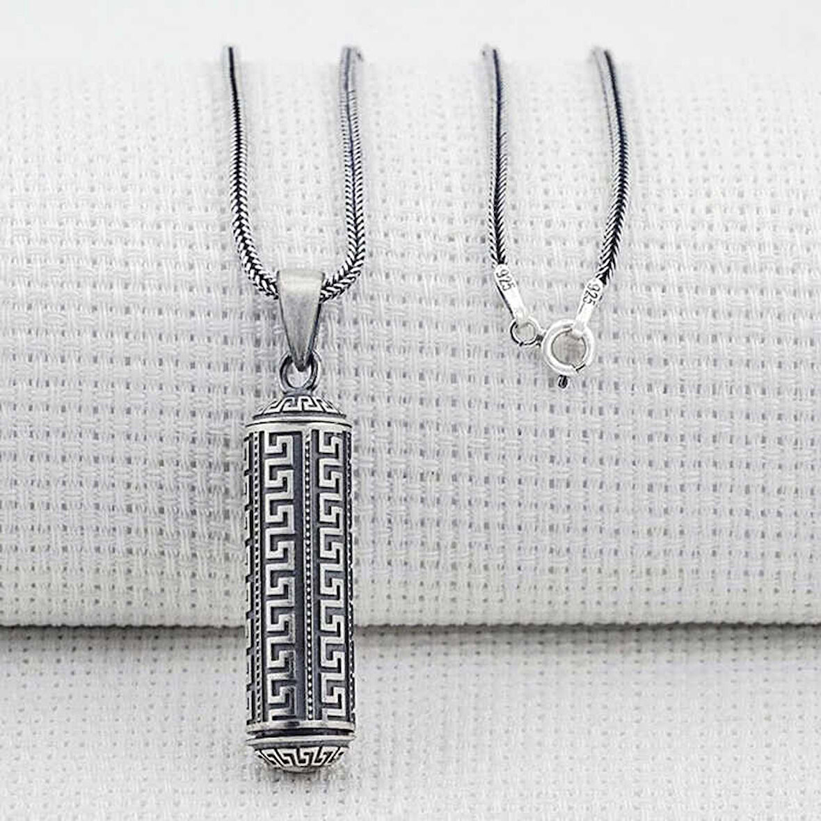 BlackCraft Gümüş İçi Açılabilen Muska Kabı Cevşen Kolye (BC-B6C00D)