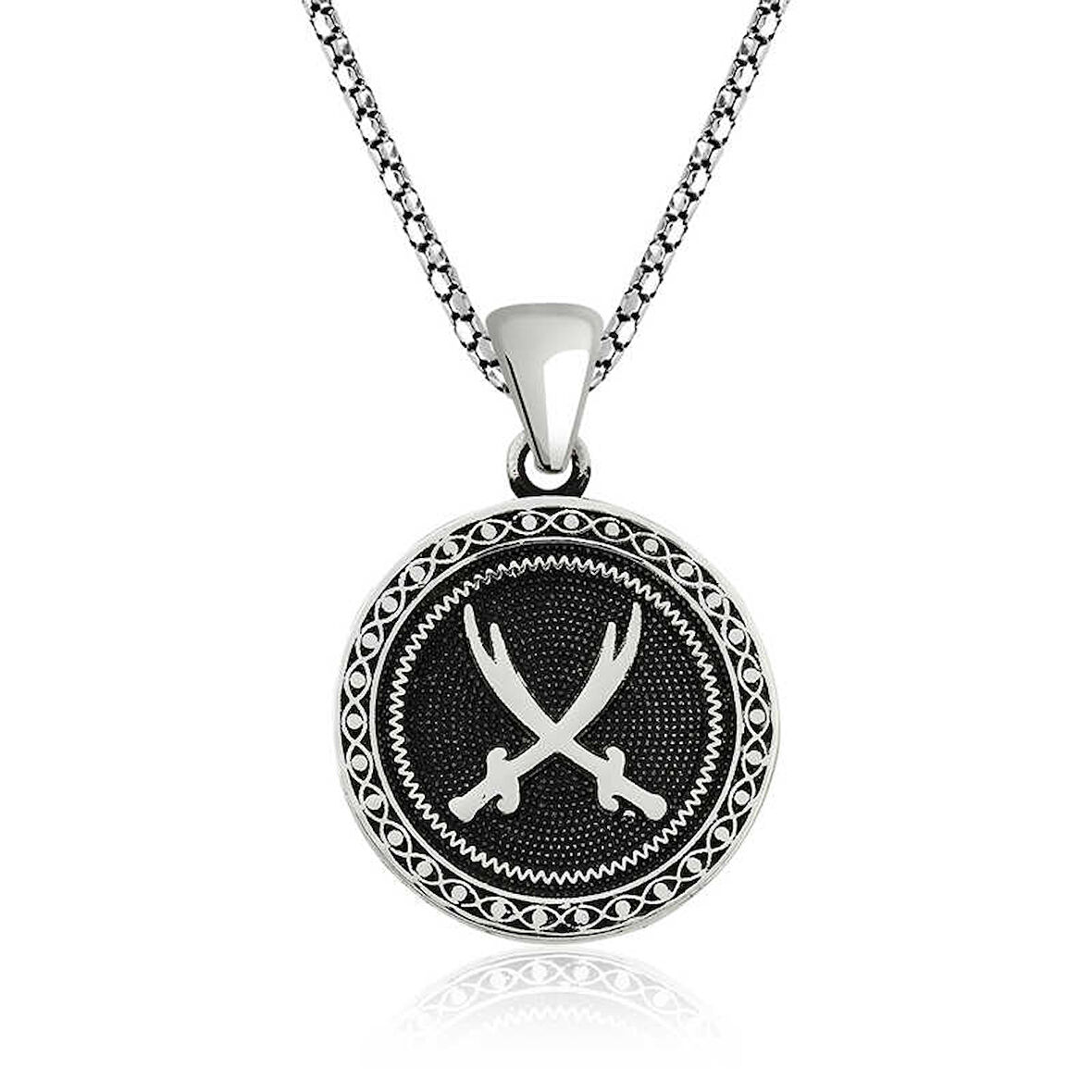 BlackCraft ​Gümüş Zülfikar Kılıcı Desenli Kolye (BC-8A3D23)