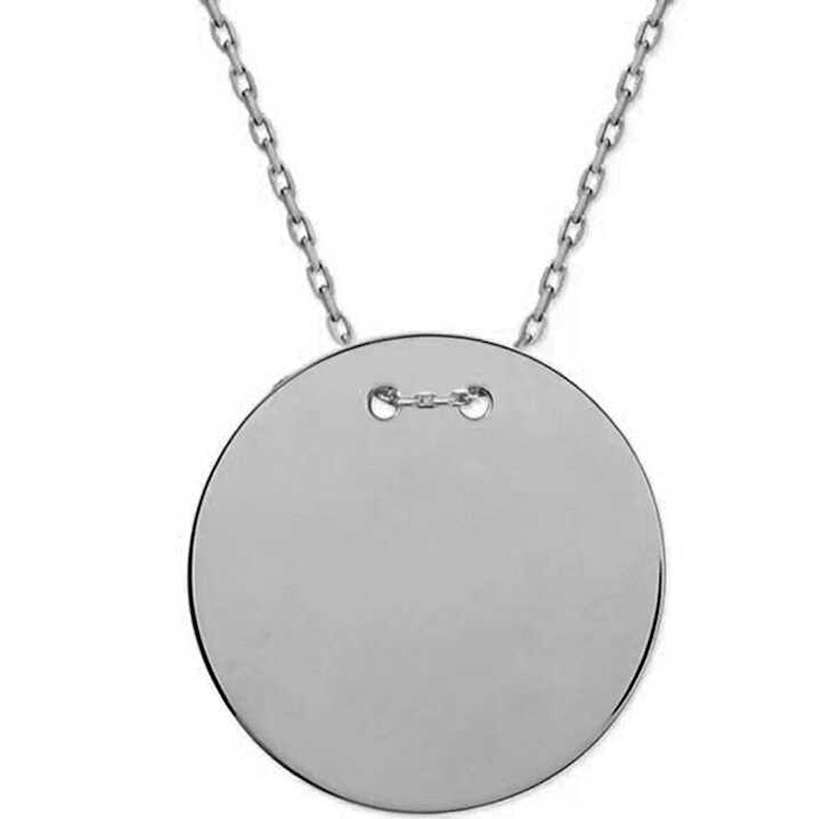 BlackCraft 925 Ayar Gümüş Yuvarlak Plaka Kolye (BC-D44061)