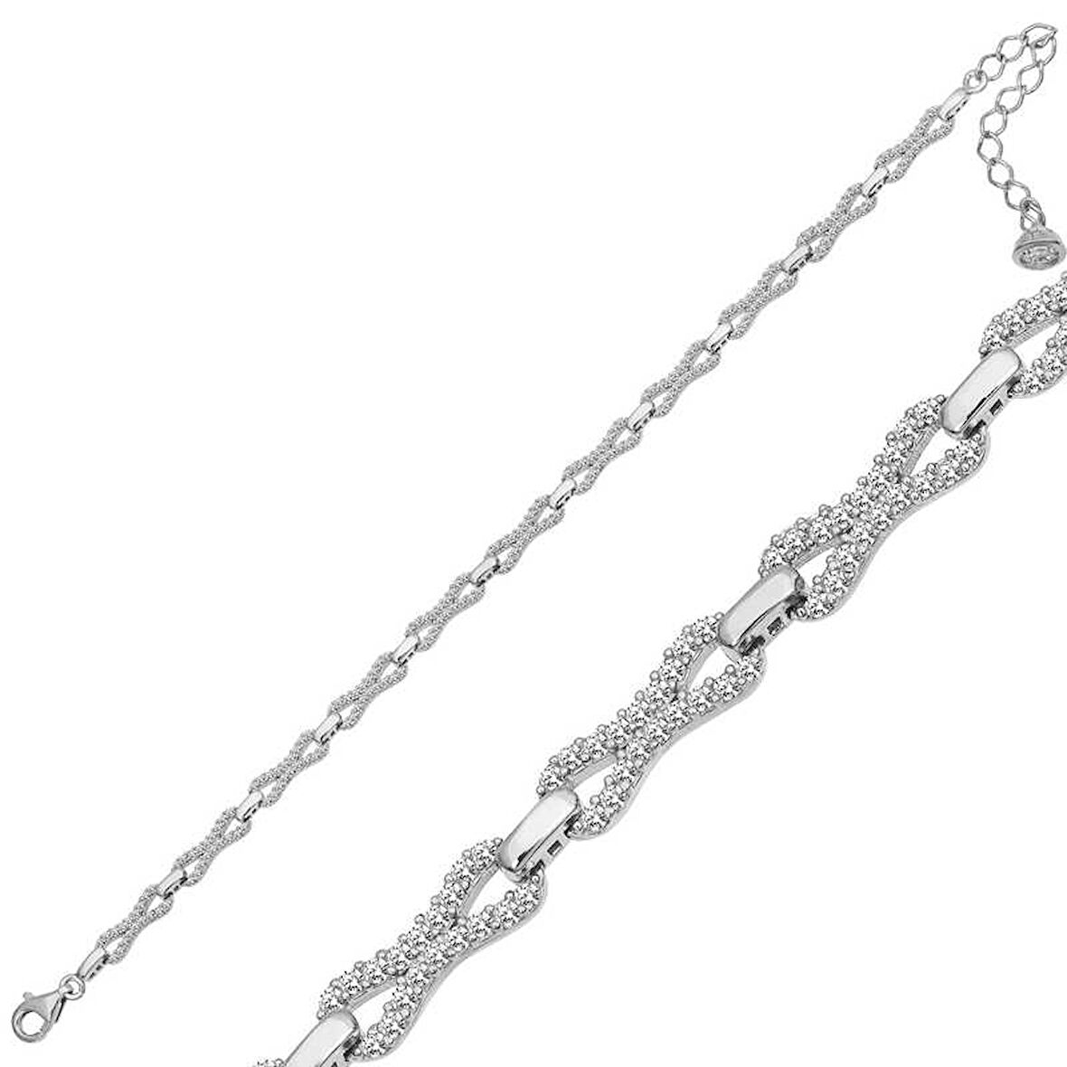 BlackCraft 925 Ayar Gümüş Zirkon Taşlı Kadın Bileklik (BC-04C823)