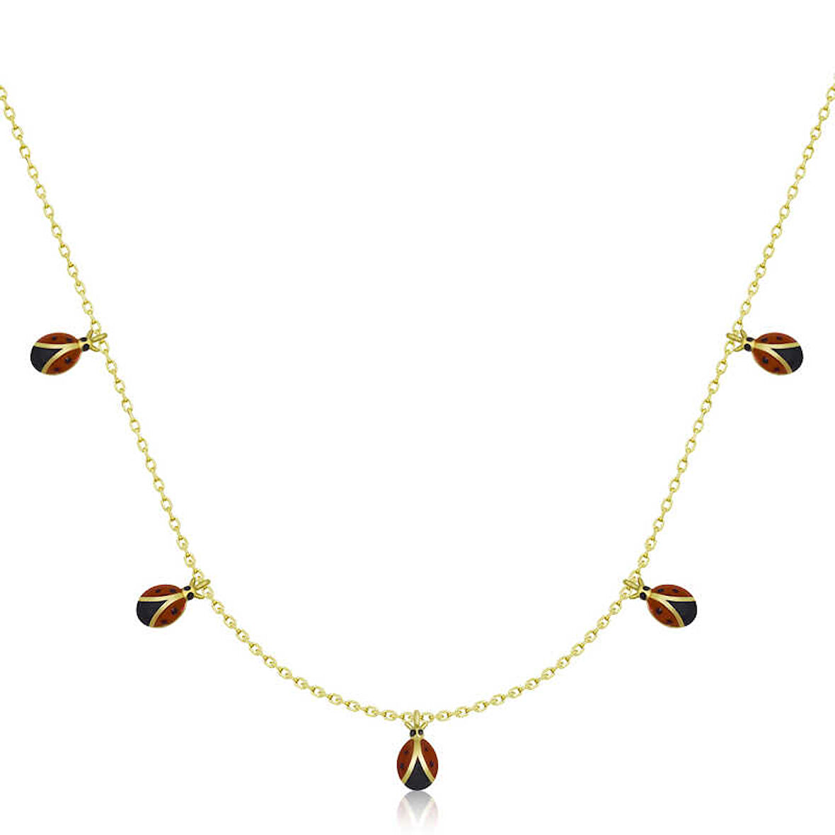 BlackCraft 925 Ayar Gümüş Uğur Böceği Şans Kadın Gümüş Kolye (BC-82D768)