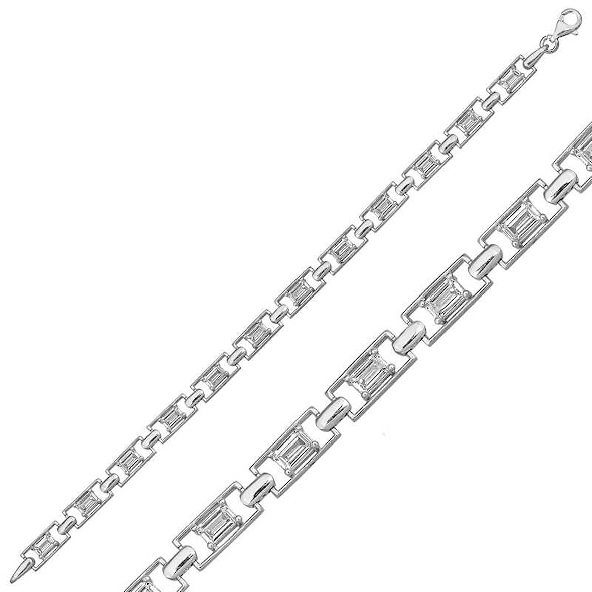 BlackCraft 925 Ayar Gümüş Baget Su Yolu Bileklik (BC-B159AA)