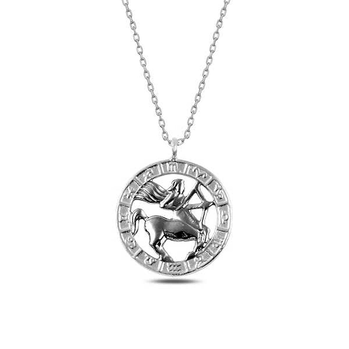 BlackCraft 925 Ayar Gümüş Yay Burcu Kolye (BC-8F02D6)