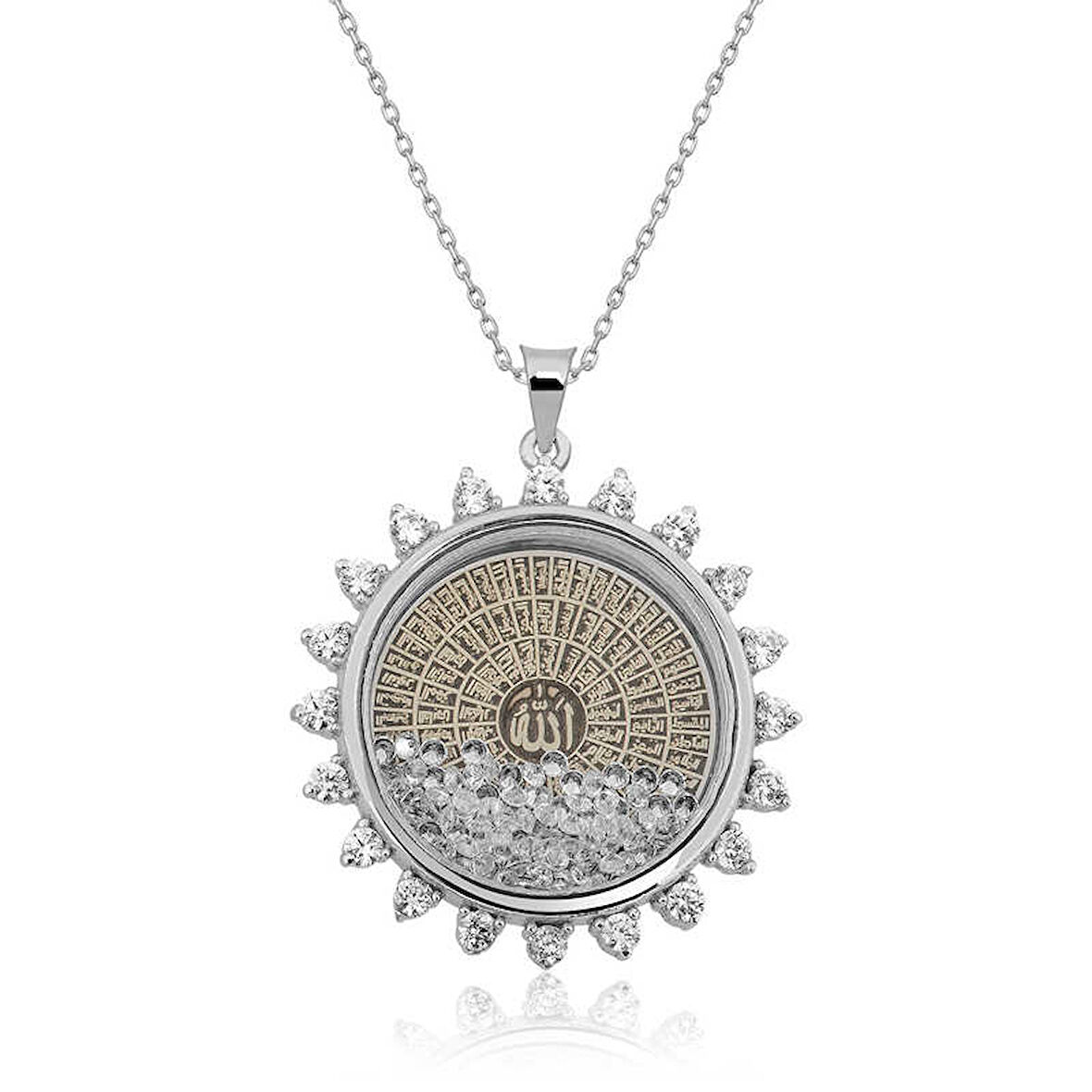 BlackCraft Gümüş Esmaül Hüsna Bayan Kolye (BC-FEE13D)