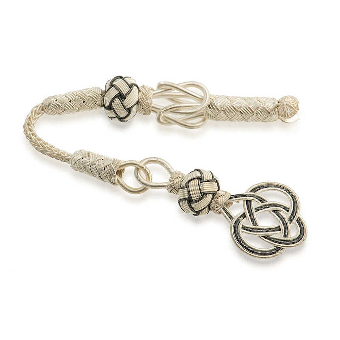 BlackCraft Gümüş Trabzon Örmesi Kazaz Tesbih Püskülü (BC-1EC52D)