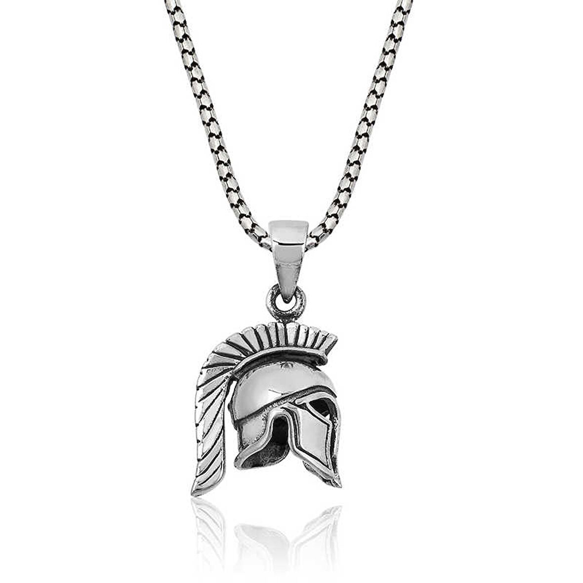 BlackCraft ​925 Ayar Gümüş Şovalye Miğfer Gümüş Kolye (BC-1DCA33)