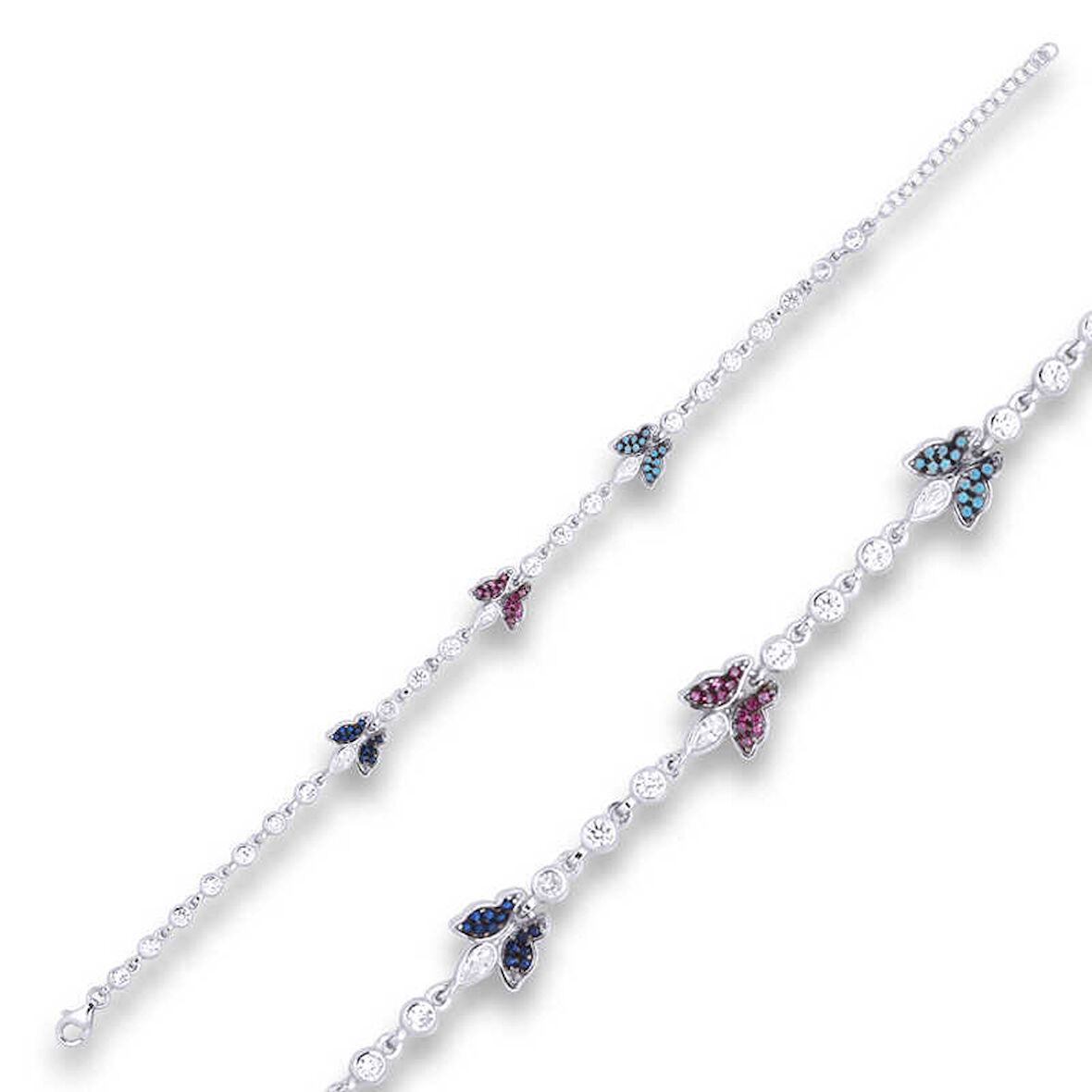 BlackCraft ​925 Ayar Gümüş Kelebek Bileklik (BC-AED8D9)