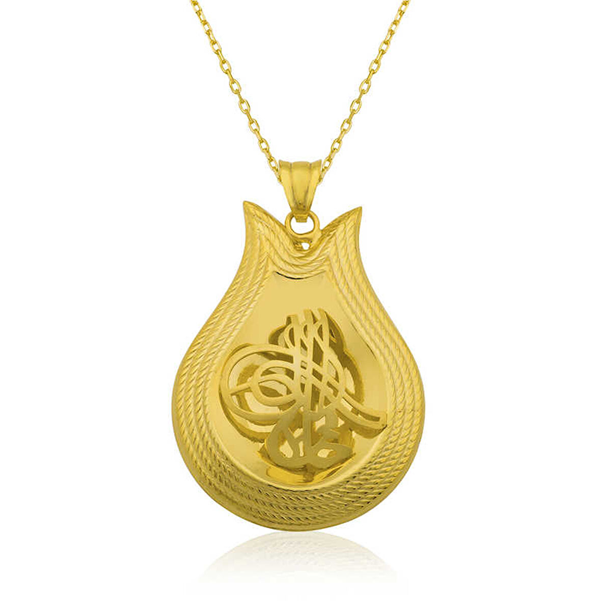 BlackCraft 925 Ayar Gümüş Sarı Tuğra Kadın Gümüş Kolye (BC-85FE87)