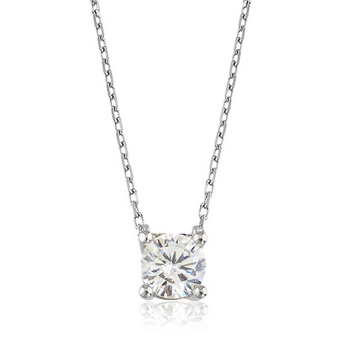 BlackCraft 925 Ayar Gümüş Tek Taş Kadın Gümüş Kolye (BC-88A5F2)