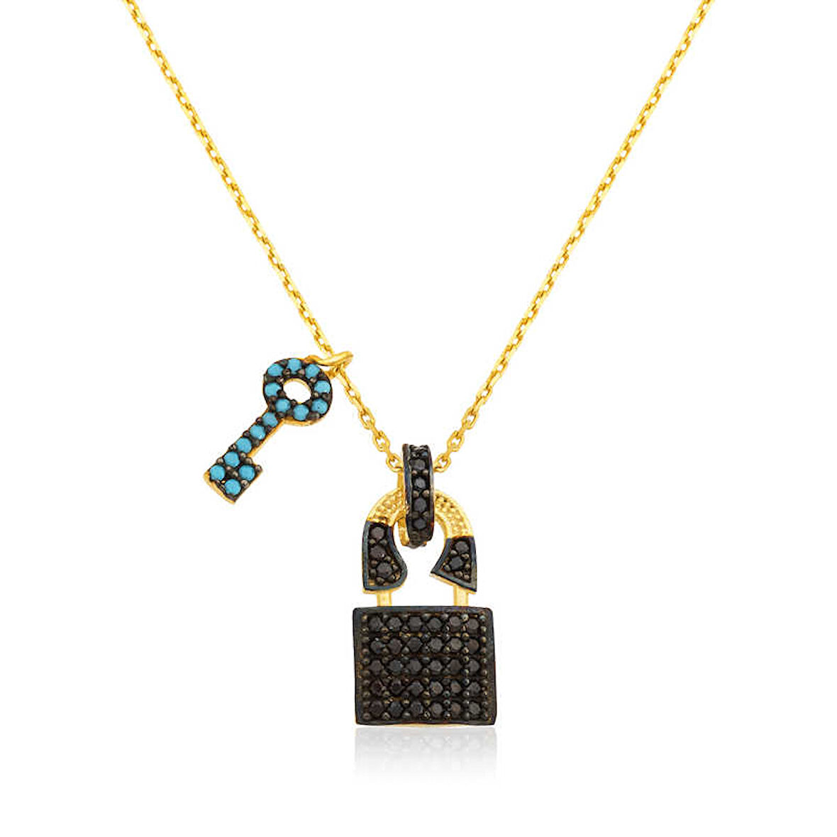 BlackCraft 925 Ayar Gümüş Kalbimin Anahtarı Kadın Gümüş Kolye (BC-C31BAB)