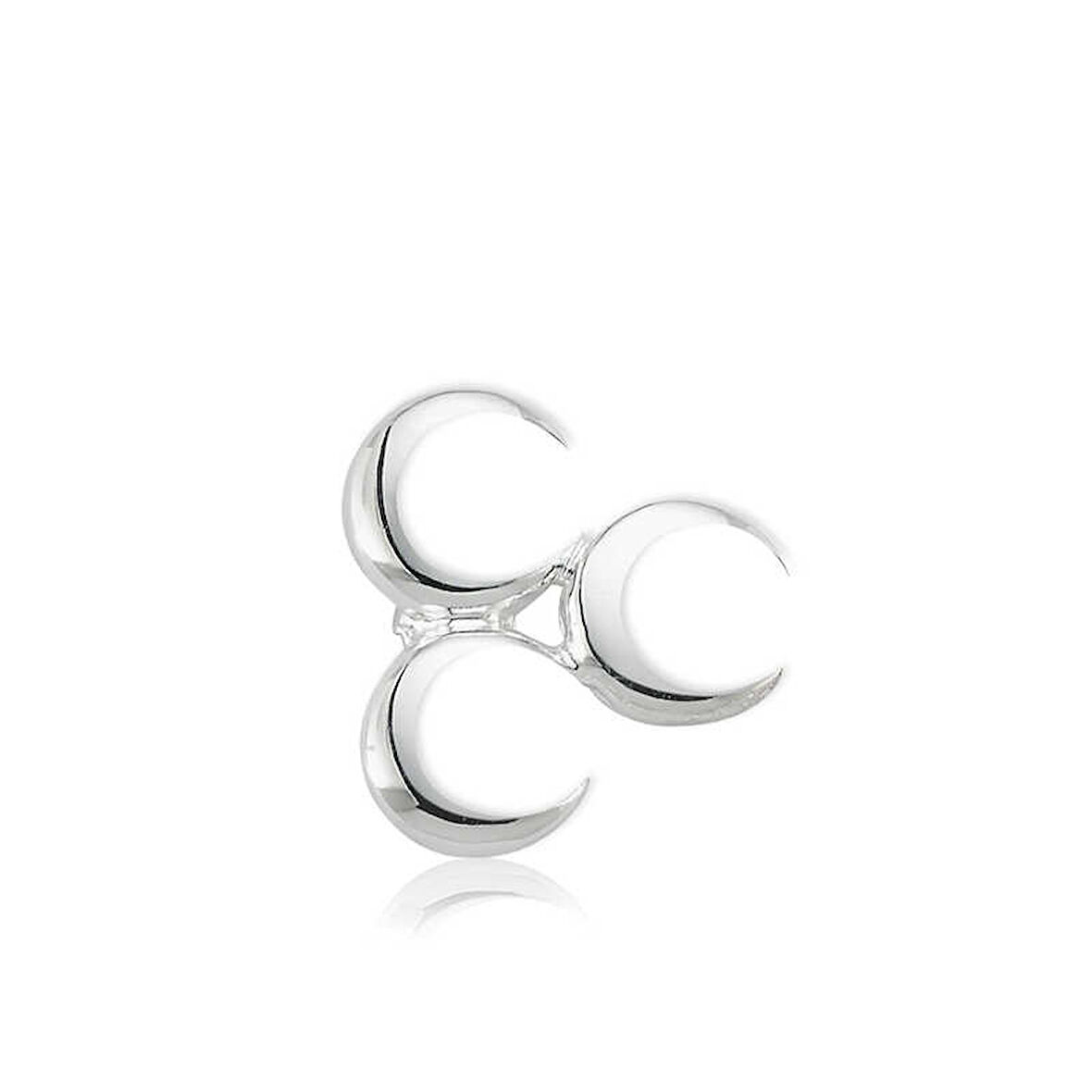 BlackCraft 925 Ayar Gümüş Üç Hilal Rozet (BC-CDA731)