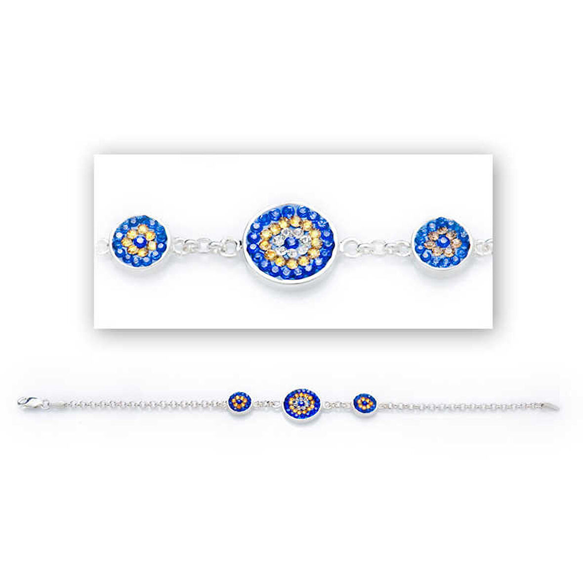 BlackCraft Gümüş Nazar Bayan Bileklik (BC-225970)