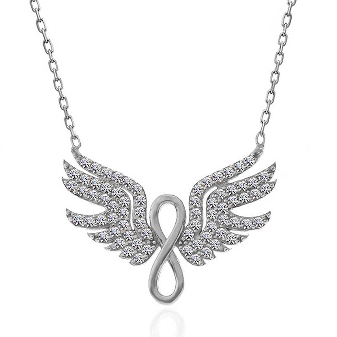 BlackCraft 925 Ayar Gümüş Melek Kanadı Sonsuzluk Kadın Kolye trend