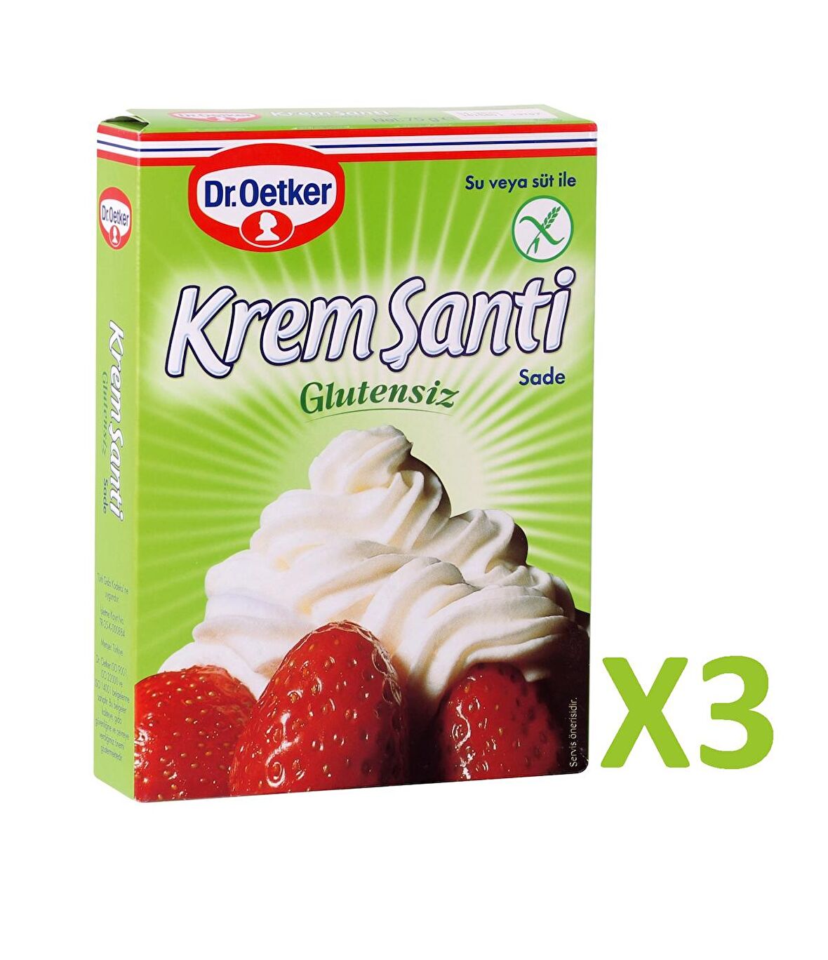 Dr. Oetker Glutensiz Krem Şanti 75g X 3 Adet