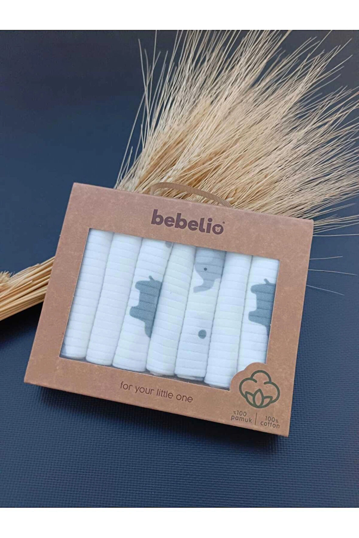 FİLLİ BEBEK AĞIZ MENDİLİ %100 PAMUK RAPORLU PENYE