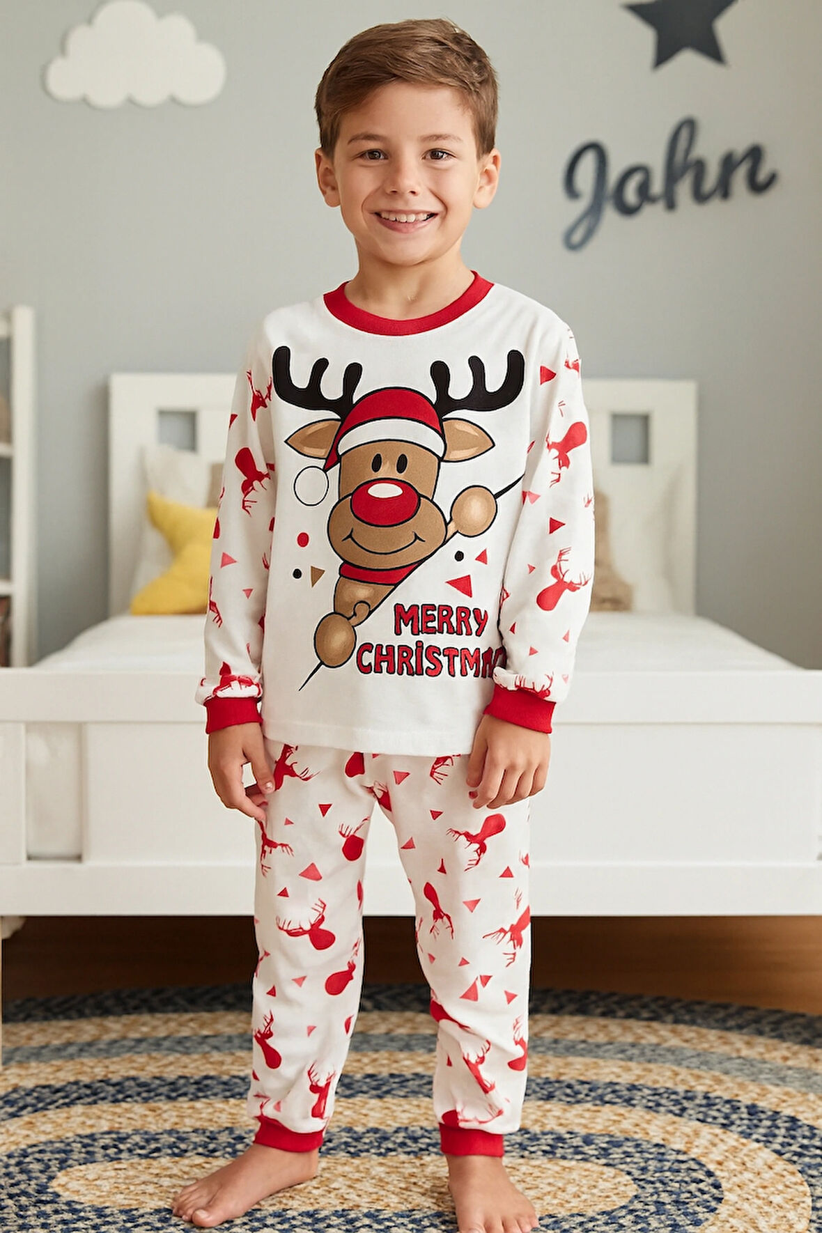 MERRY CHRISTMAS , Noel Christmas Yılbaşı Temalı Çocuk Pijama Takımı