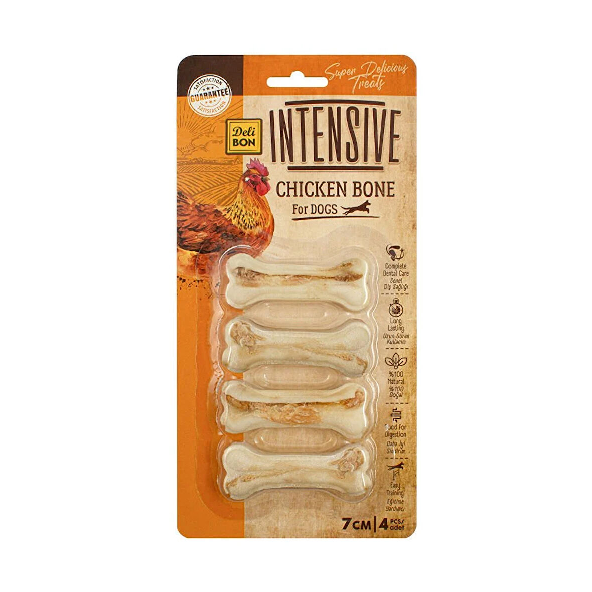 Petlovebutik Delibon İntensive Tavuklu Kemik 7Cm 4 lü Paket * 5 ADET