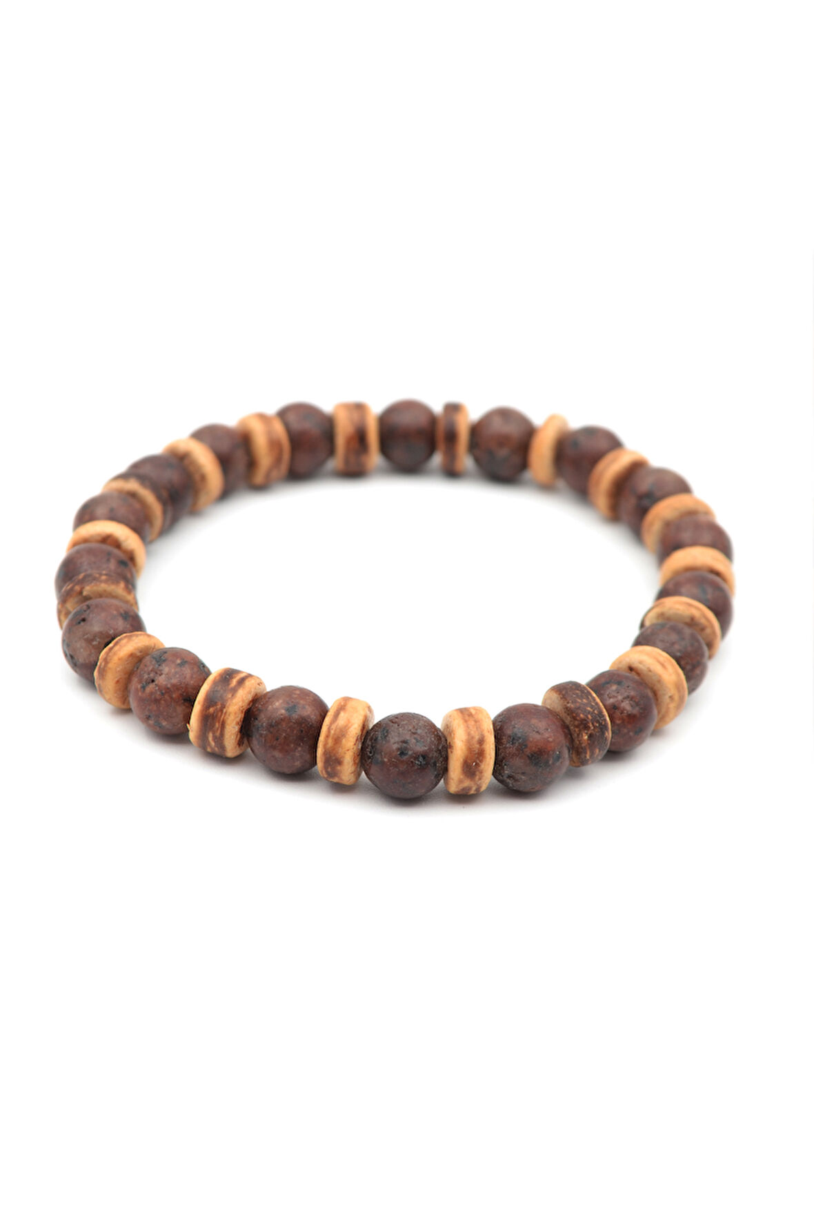 Doğal Ahşap Dokulu Bileklik – Kahverengi Tonlarda El Yapımı Tasarım - Erkek Kadın Bileklik