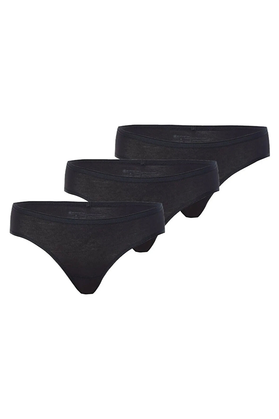 BS1575Y Kadın Siyah  Slip Külot 3'lü Paket Essential