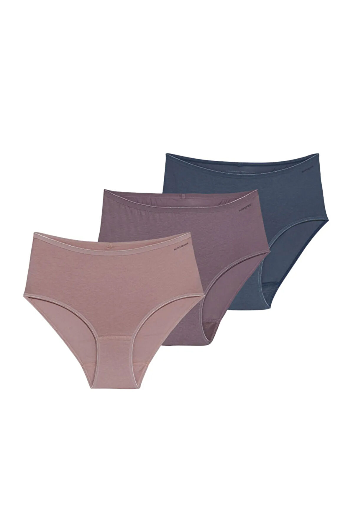 BS1577Y Kadın Mor+Pembe+Denim Külot 3'lü Paket Essential