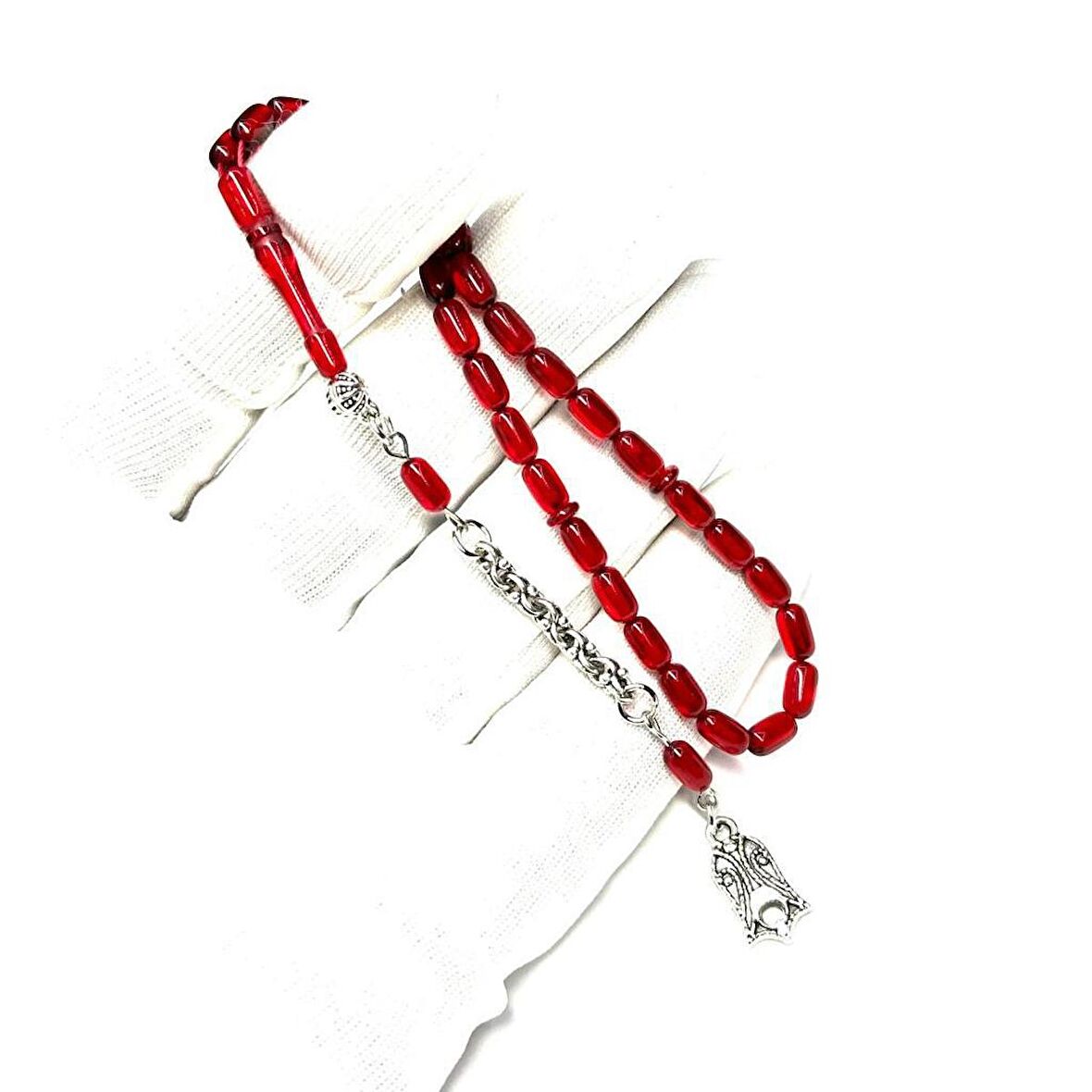 Bilek Boy Kapsül Model Püsküllü 4-7mm Ateş Sıkma Kehribar Tesbih