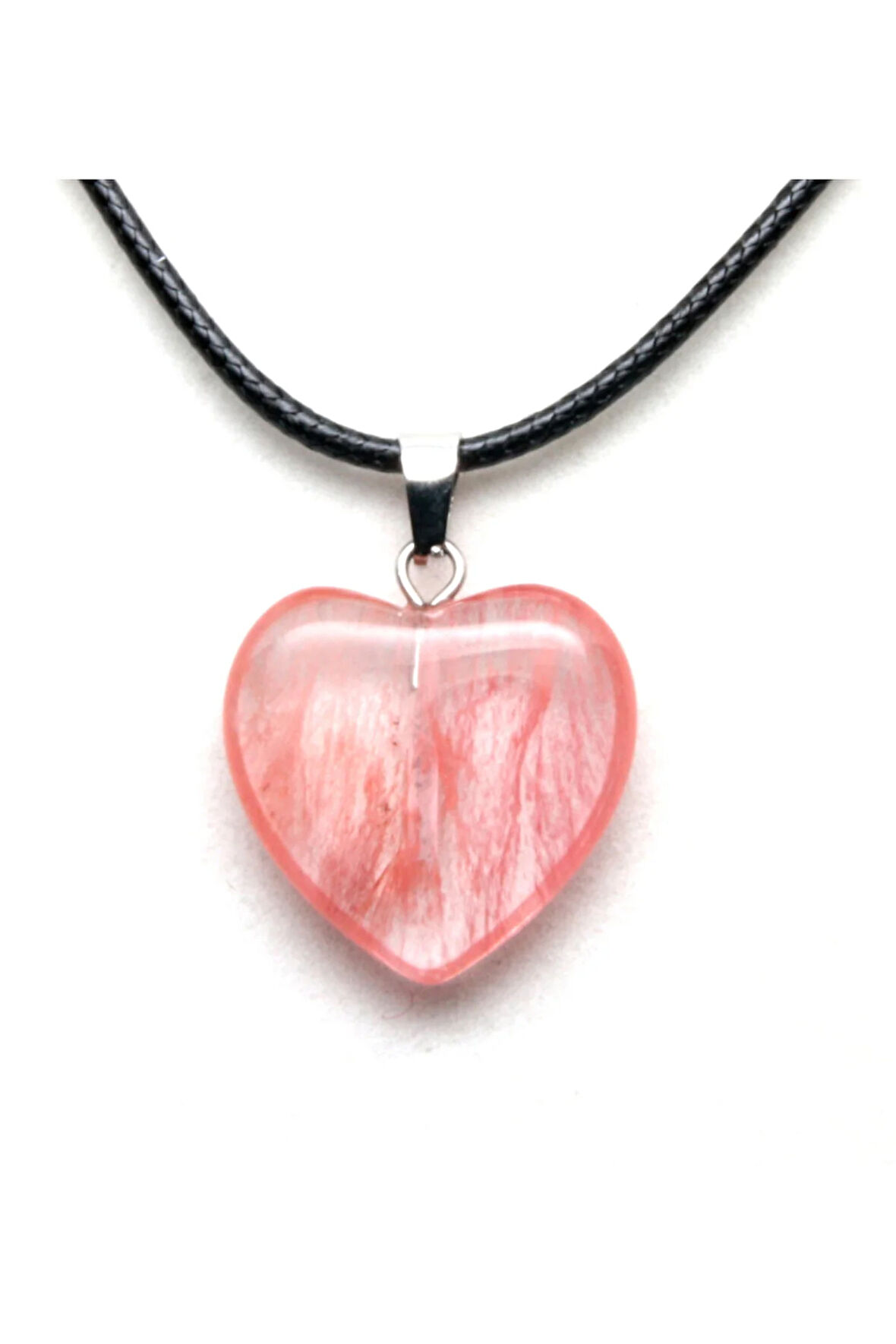 Uçuk Pembe Kalp Kolye