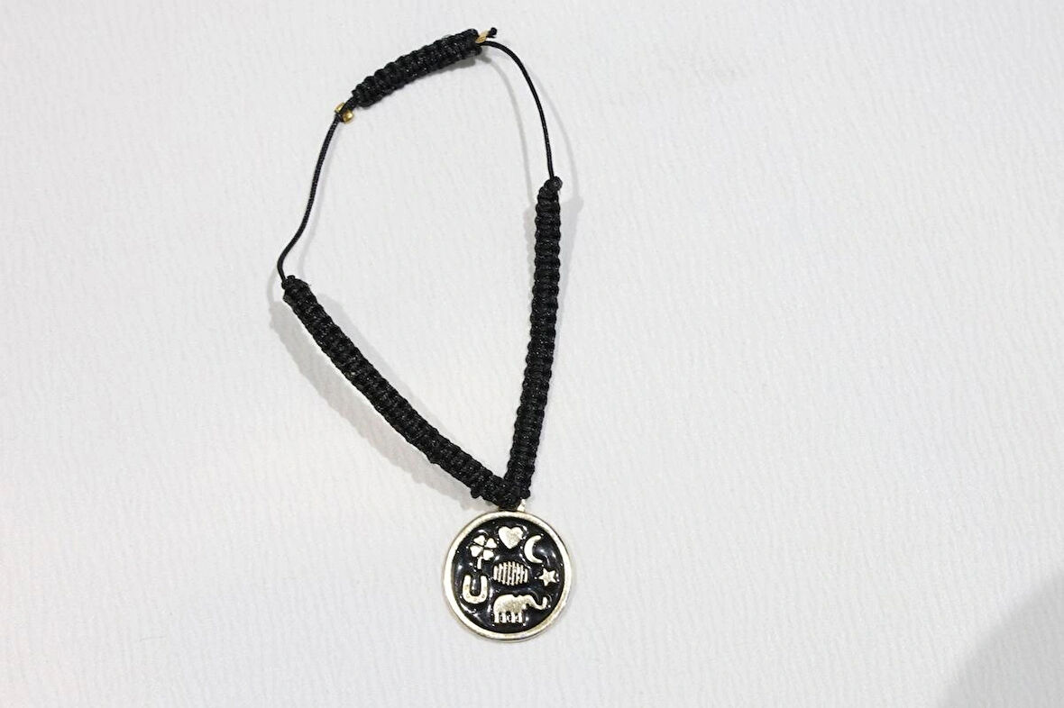 Örgü Şans Kodlu İp Bileklik – El Yapımı Unisex Model