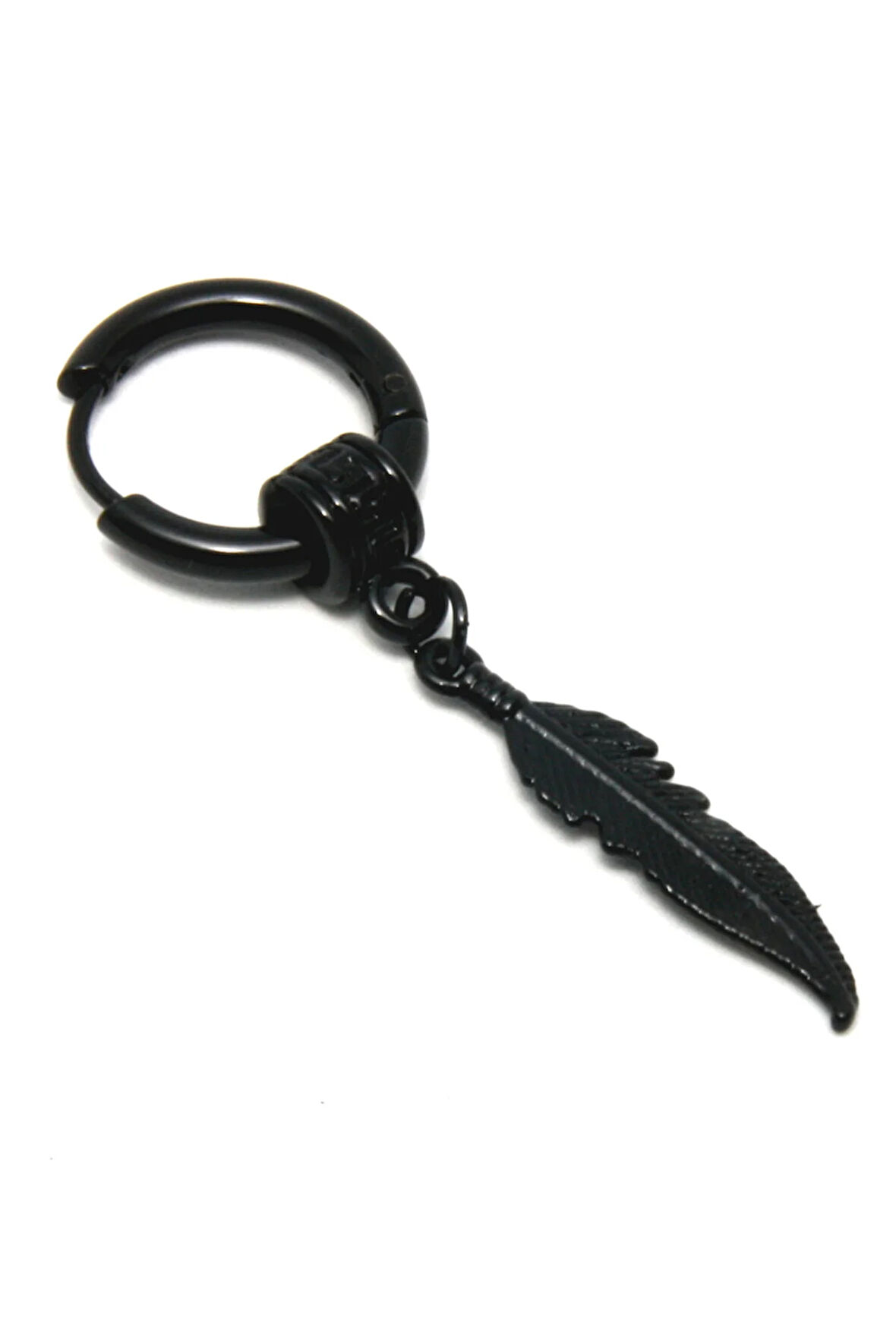 Siyah Çelik Tüy Küpe