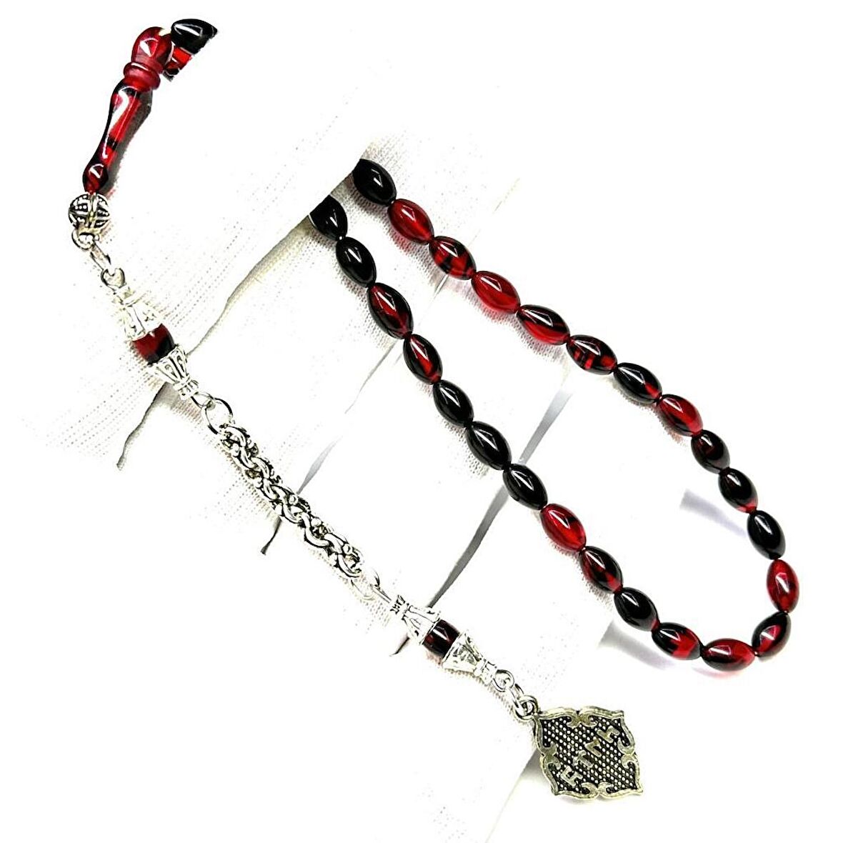 Bilek Boy Beyzi Model Püsküllü 5-7mm Ateş Sıkma Kehribar Tesbih
