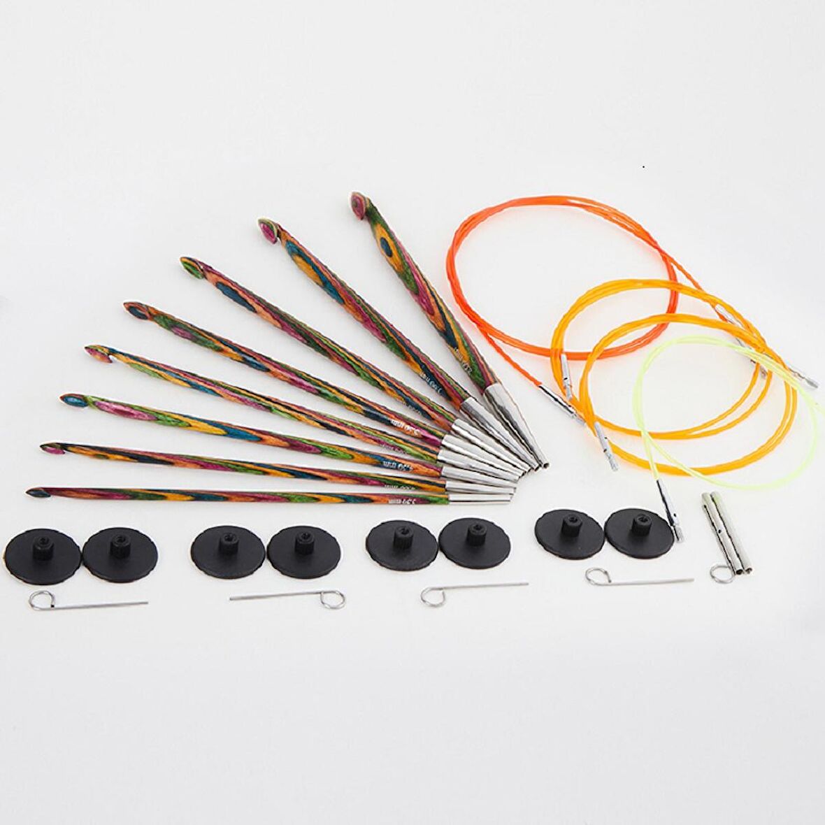 KNİTPRO SYMFONİE DEĞİŞTİRİLEBİLİR TUNUS TIĞ SETİ - 20735 + BALIM ÖRGÜ EVİ AHŞAP ŞİŞ ÖLÇER