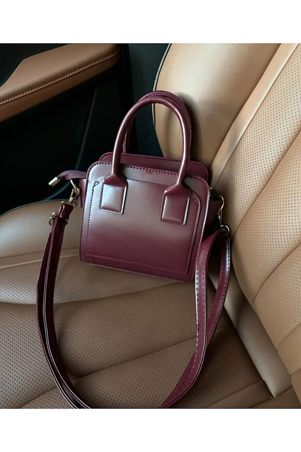 Bordo Uzun Askılı Mini Çanta