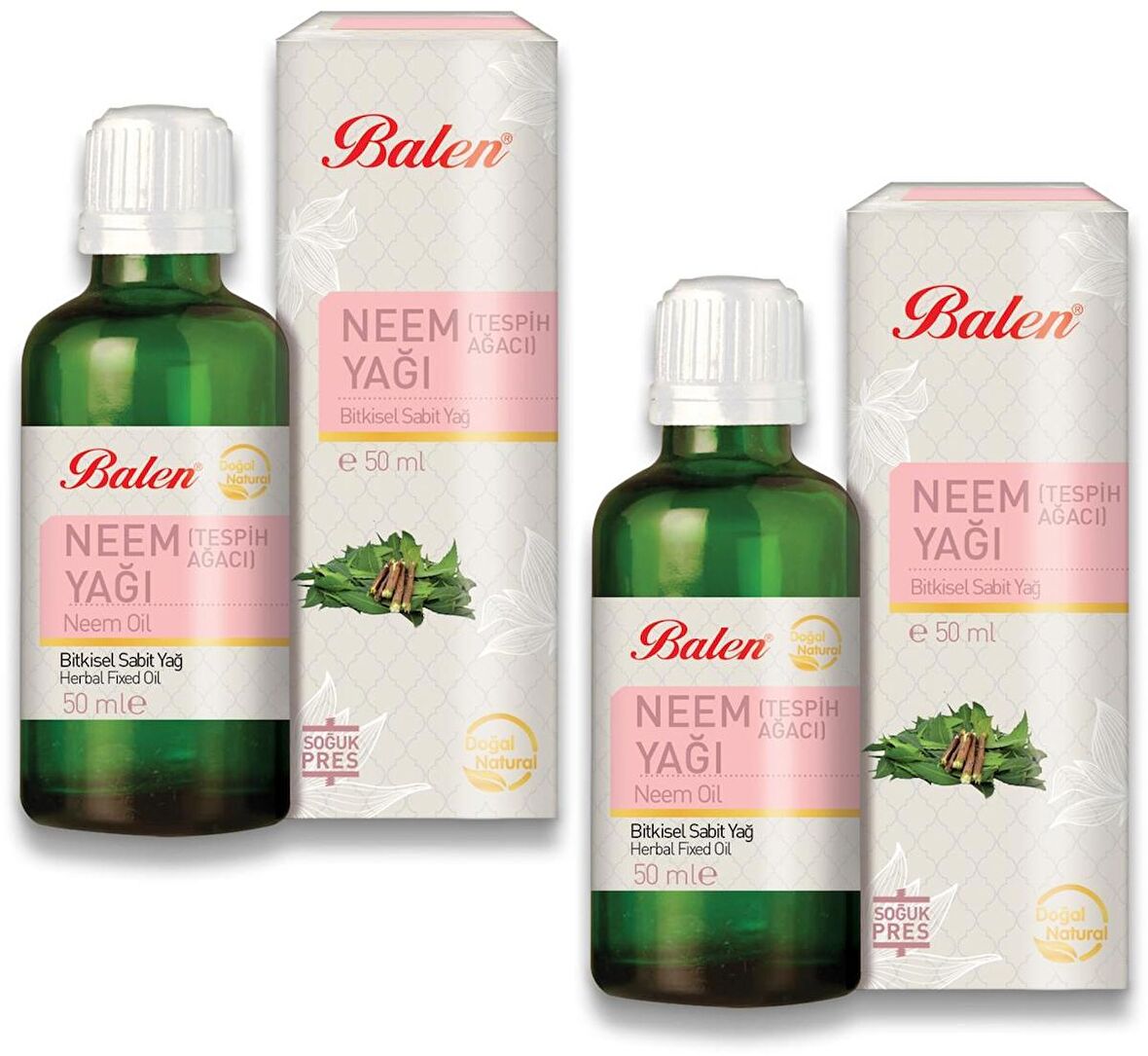 Balen Tespih Ağacı Yağı Neem Yağı 2 x 50 ML