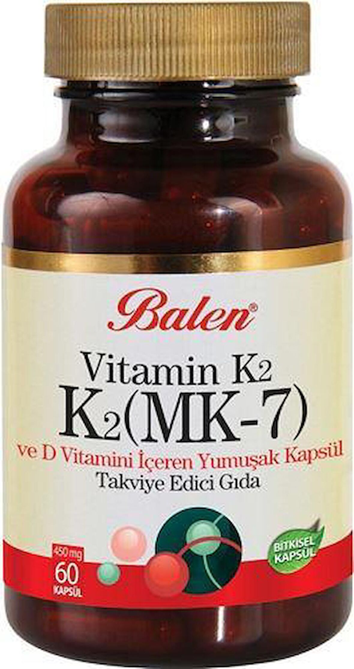 Balen K2 Mk7 Vitamin K2 Ve D Vitamini 450 Mg 60 Kapsül