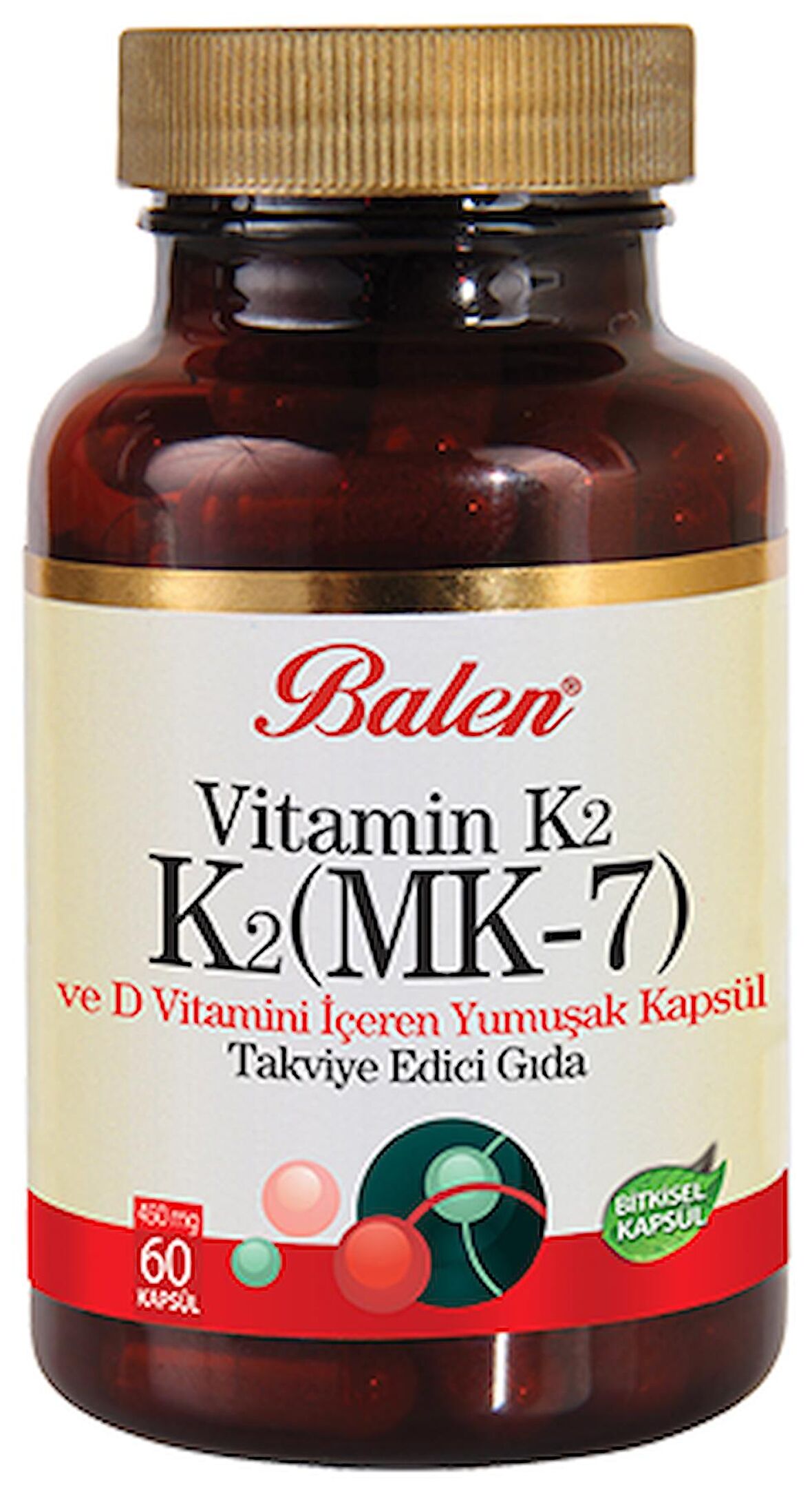 Balen K2 Mk7 Vitamin K2 Ve D Vitamini 450 Mg 60 Kapsül