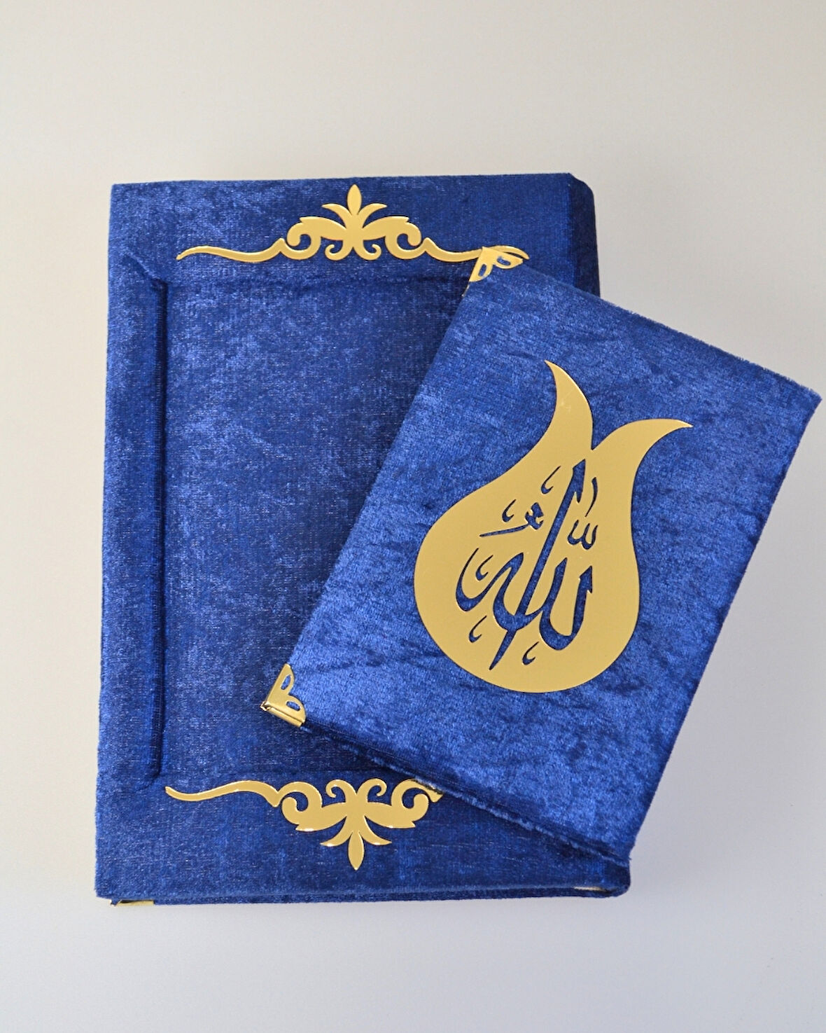 Pleksi Süslemeli Yasinli Kuran-ı Kerim Seti Lacivert
