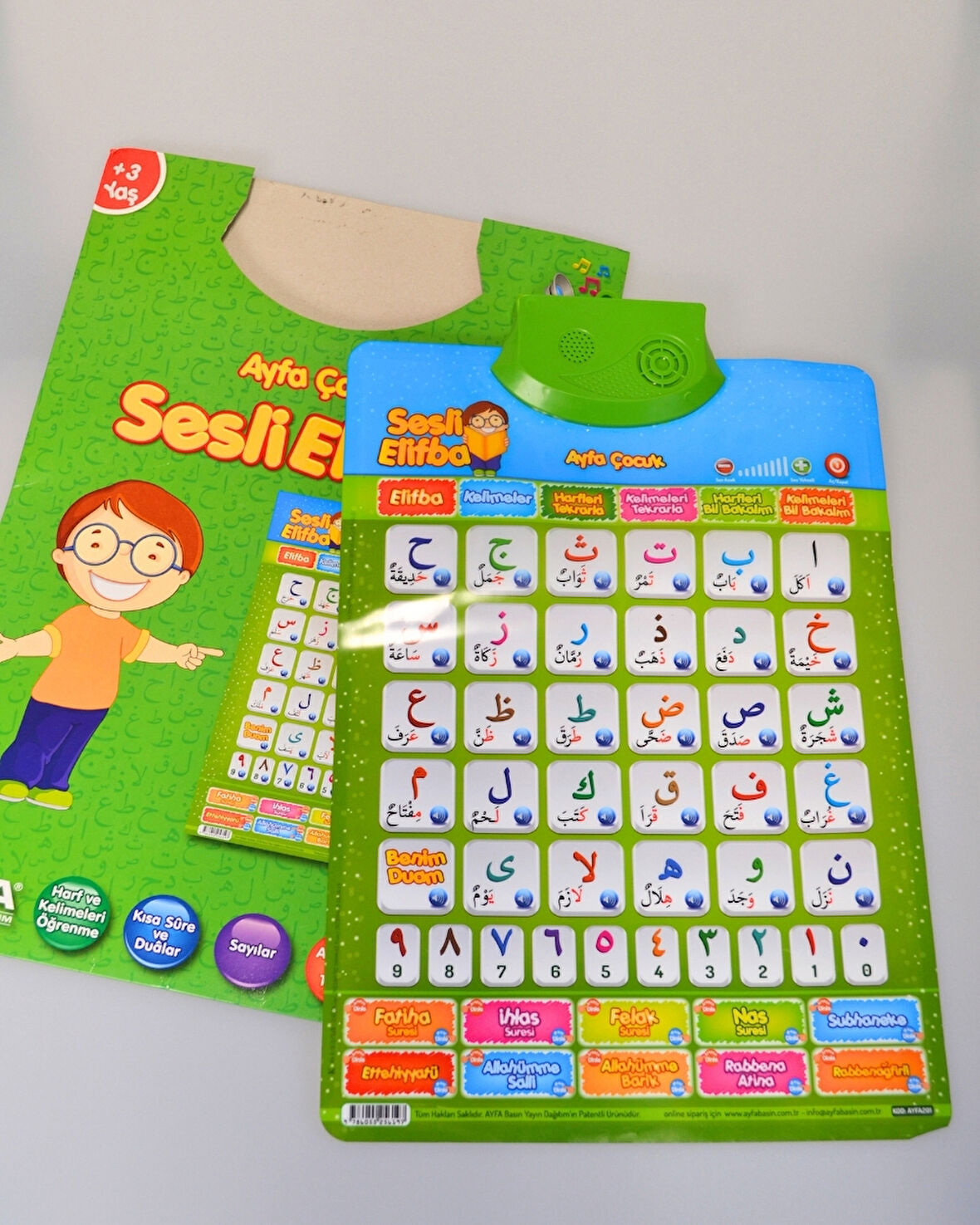 Çocuklar İçin Sesli Eğitim Panosu – Dua ve Elifba Öğreten, Sayı & Kısa Sure Okuyan
