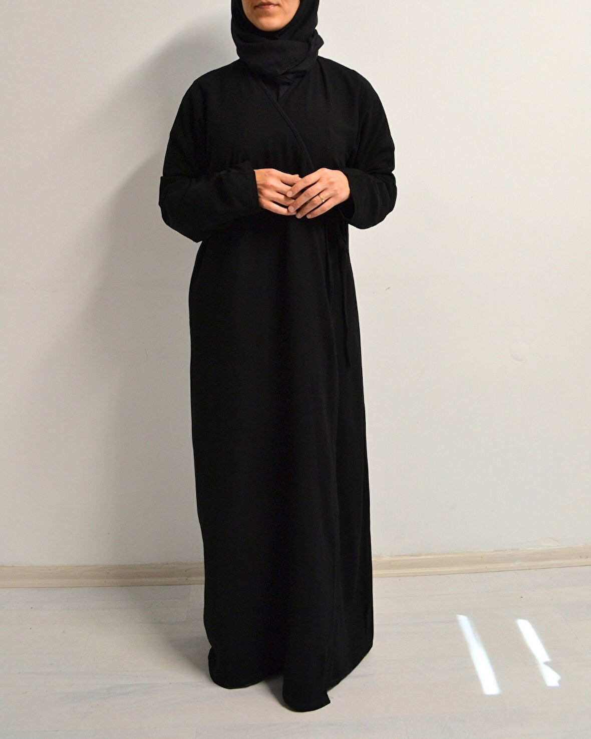 Kruvaze Yandan Bağlamalı Namaz Elbisesi – %100 Viskon- Rahat Kalıp