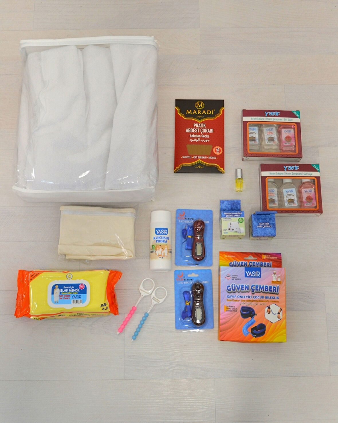 Aile Boyu İhram Seti – Çocuklu Aileler İçin Uygun | 2 Kişilik + Güven Çemberli Umre Seti