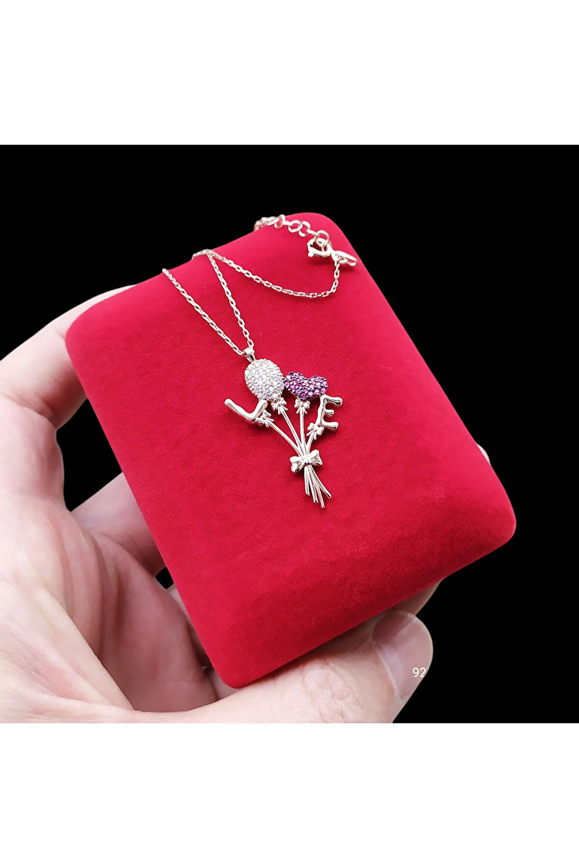 Modahilye 925 Ayar Gümüş Love Tasarım Rose Gold Renk Kolye