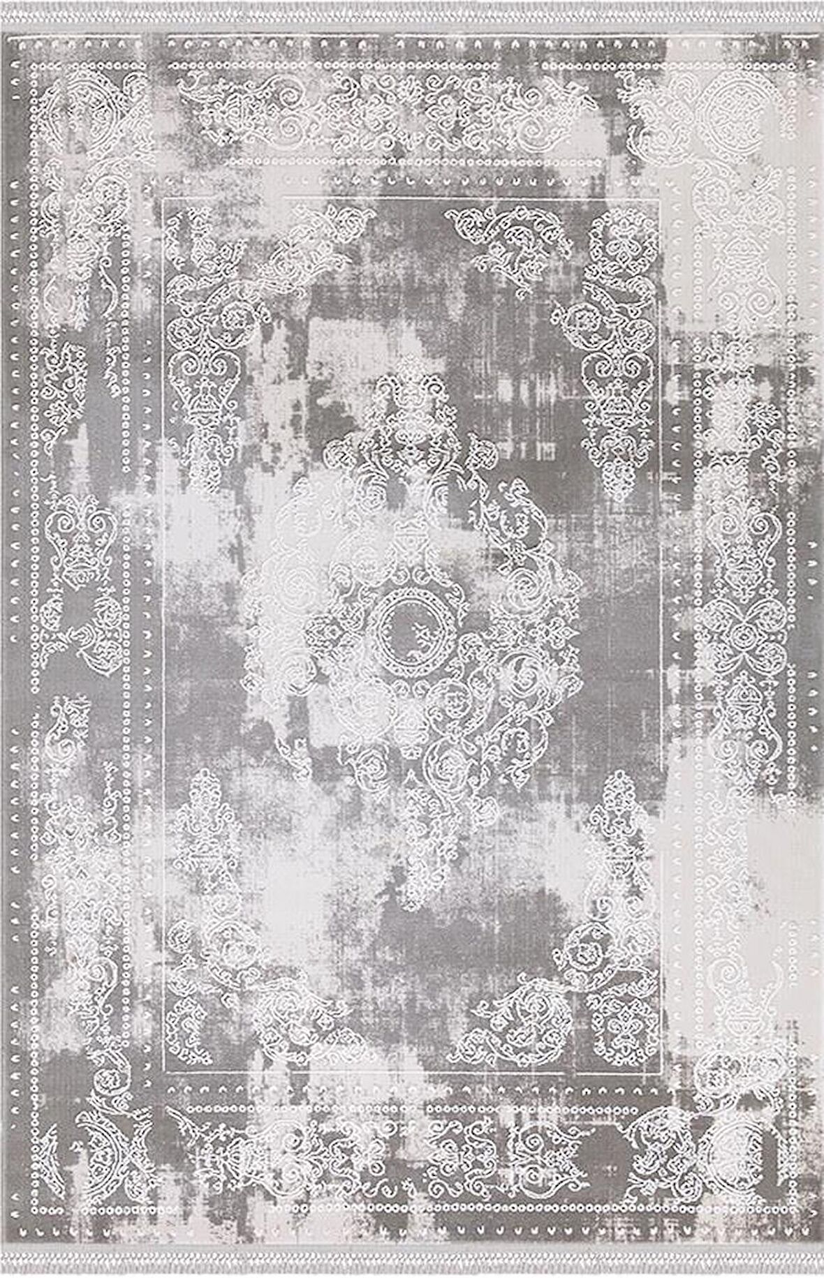 İpek Mekik Halı Blossom Kahve Bej Eskitme Desenli Halı