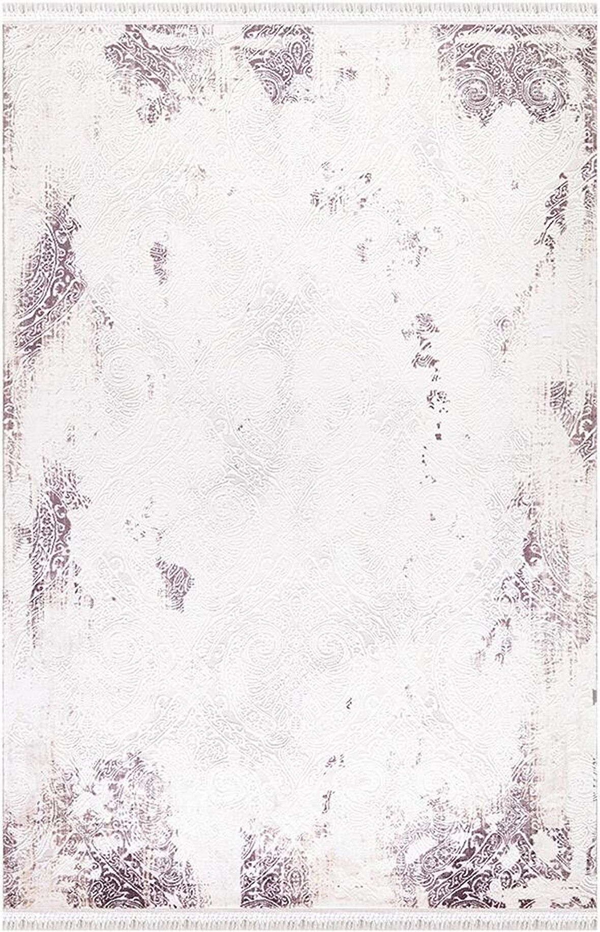 İpek Mekik Halı Blossom Mor Ekru Klasik Eskitme Halı
