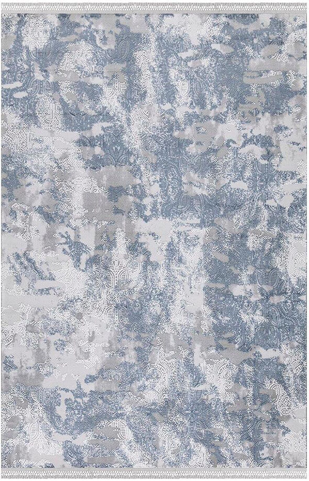İpek Mekik Halı Blossom Lacivert Füme Modern Eskitme Halı