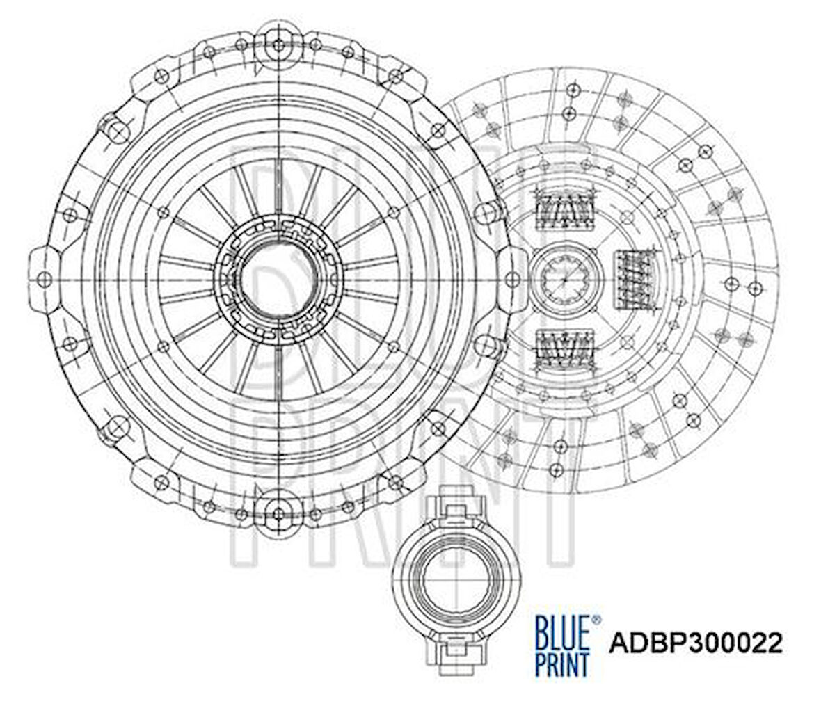 Blue Print ADBP300022 Debriyaj Seti Renault Master III Opel Movano Nissan Nv400 2.3 DCI CDTI M9Gt 2010-Çift Teker Rulmanlı 302051920R