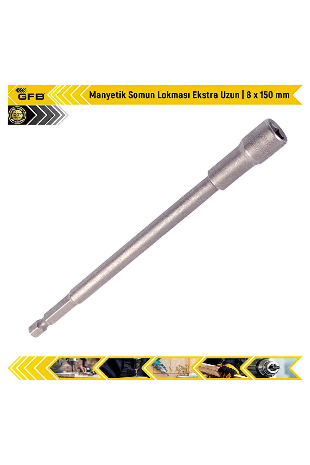 Manyetik Somun Lokması Ekstra Uzun | 8 x 150 mm